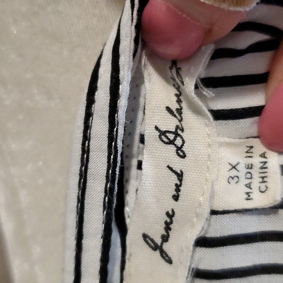 Jane and delancey stripe longline Rayon button down shirt 3X - Picture 7 of 9